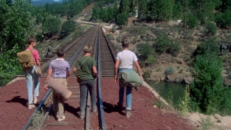 Stand By Me: The boys about to cross the railway bridge