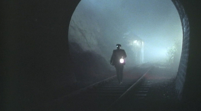 The signalman ventures into the tunnel